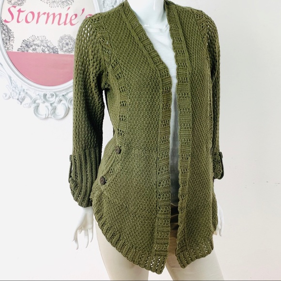 Anthropologie Sweaters - Angel of the North /Chunk Knit Open Front Cardigan